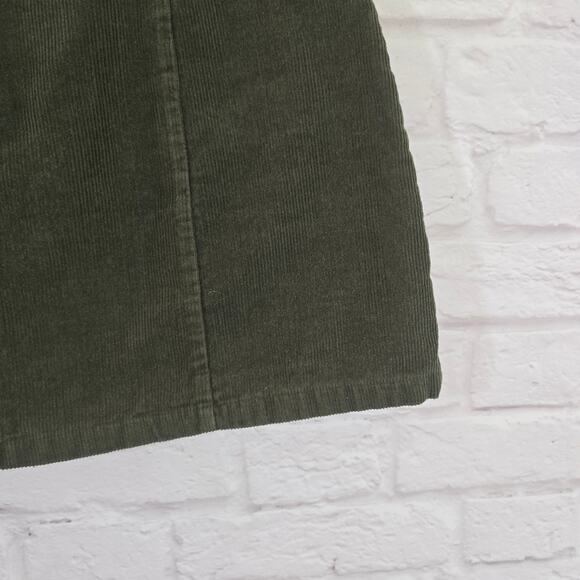 M Abound Womens Dark Green Corduroy Mini Skirt Size S Fall Snap Button Front - Picture 6 of 8